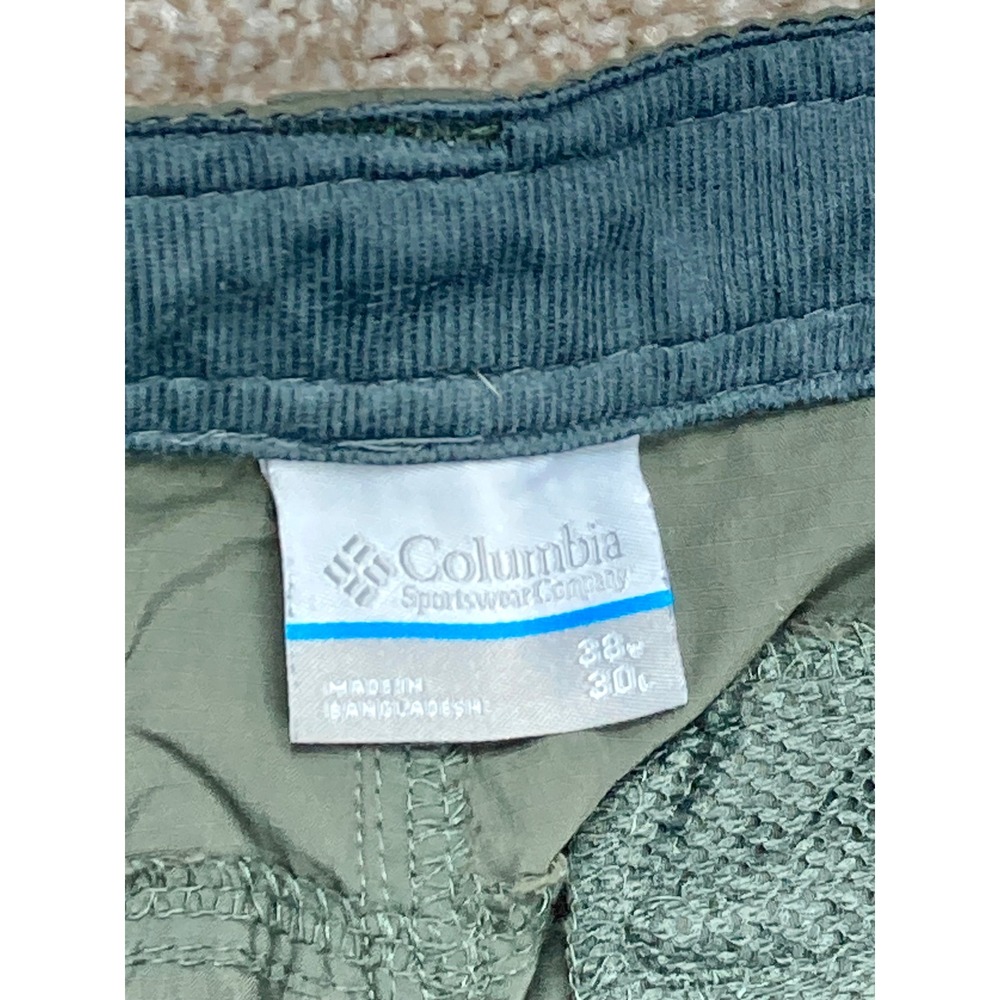 Columbia Convertible Cargo Hiking Pants Mens 38x30 Green Belted Outdoor Travel - Picture 5 of 12